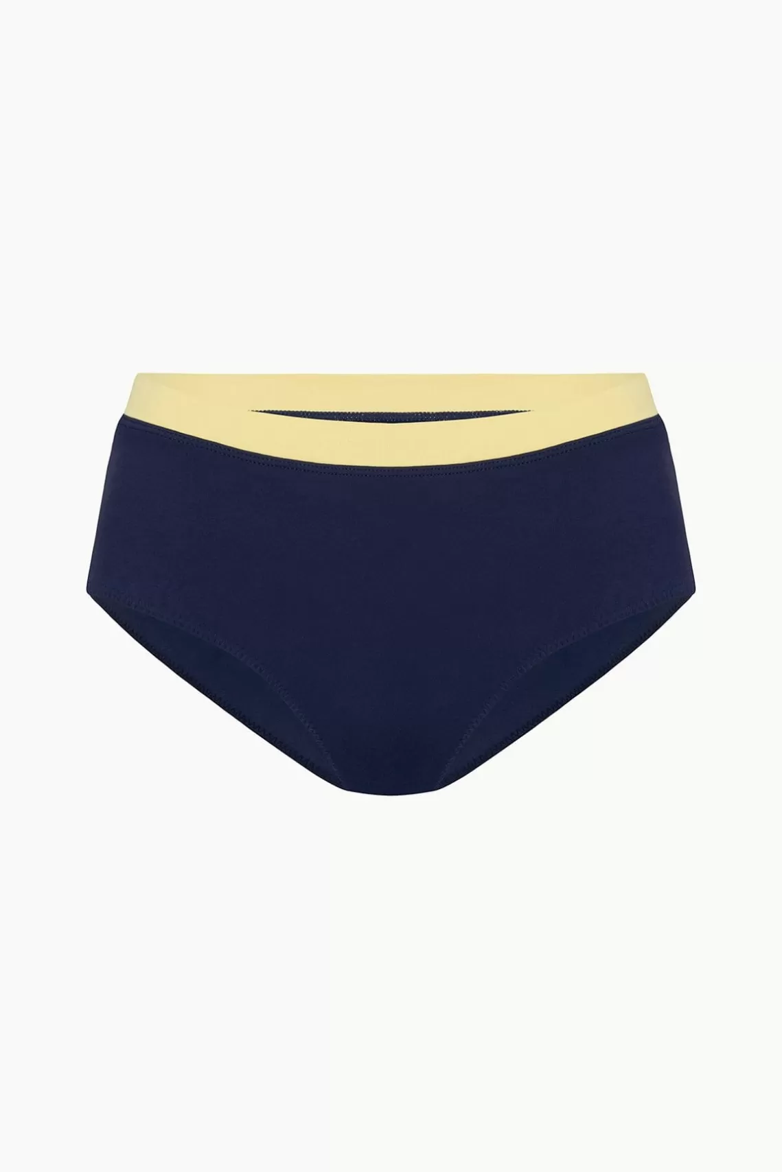 STAUD DEVON HIGH RISE BIKINI BOTTOM  NAVY COLORBLOCK