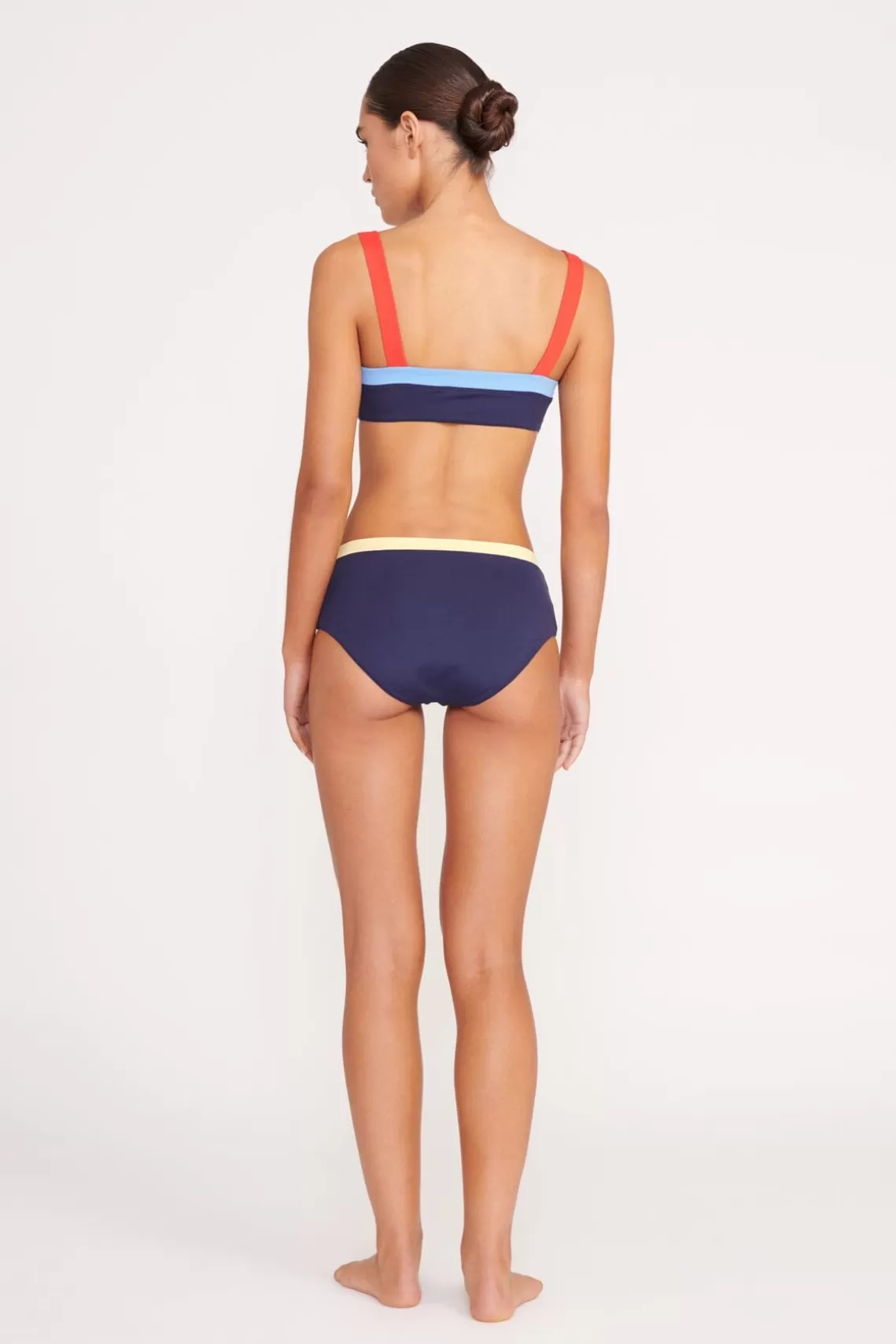 STAUD LIV BIKINI TOP  NAVY COLORBLOCK
