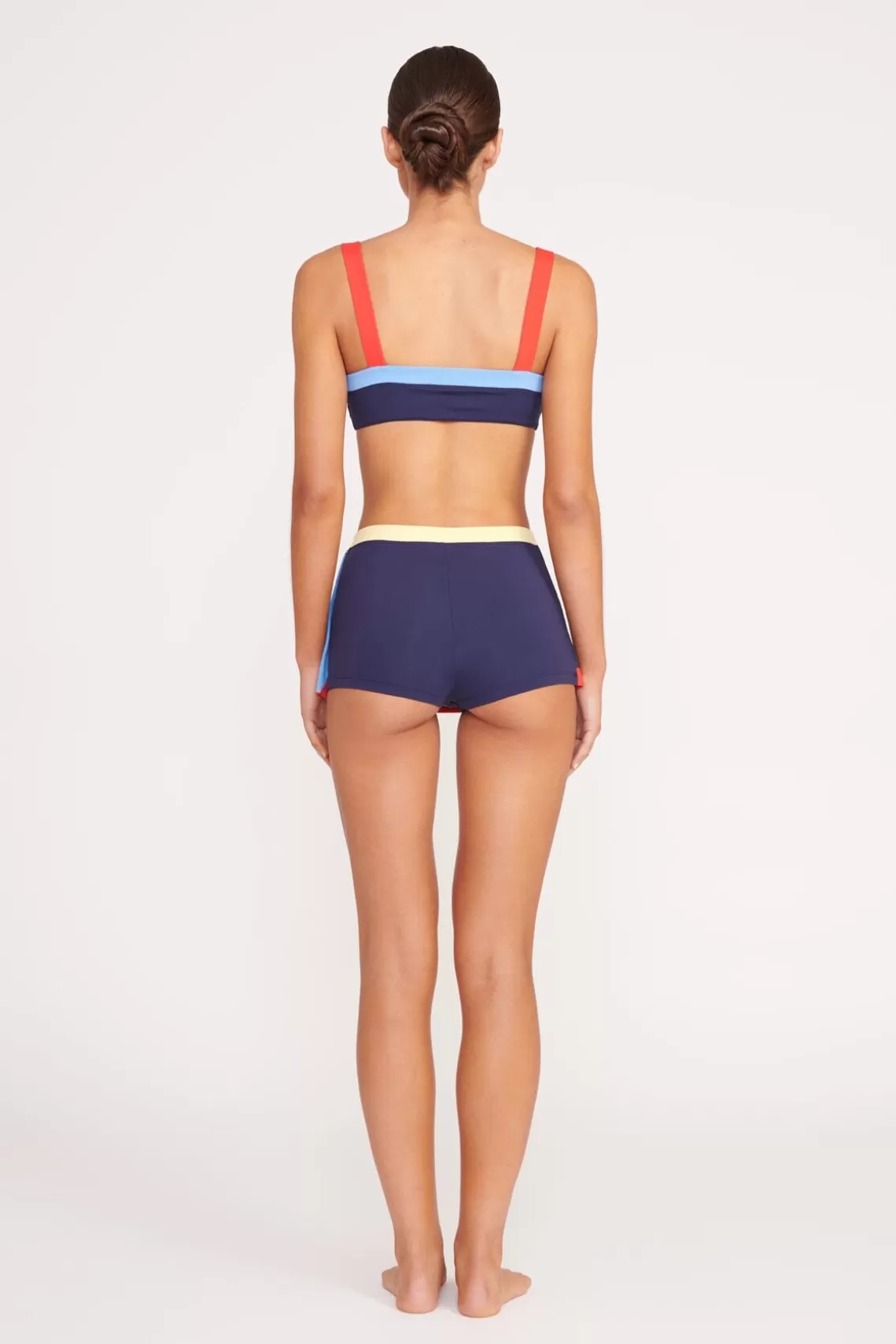 STAUD NELL SWIM SKIRT  NAVY COLORBLOCK